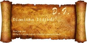 Dianiska Ildikó névjegykártya